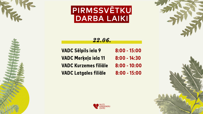 Izmaiņas donoru pieņemšanas darba laikos